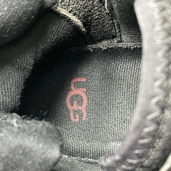 UGG Kids' Boscoe Black Leather Trainer, Kid's Size US 4 - Picture 11 of 13